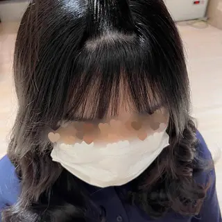 セミロング パーマ 赤羽今日子/レイヤー /盛れる顔まわりのヘアスタイル