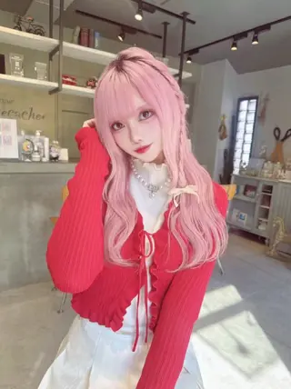 ロング カラー 🩰ピンクベージュ 💞midori🩰のヘアスタイル