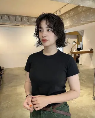 ミディアム パーマ 加藤 祐斗のヘアスタイル