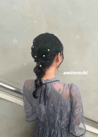 ミディアム ヘアアレンジ 髪質改善 / 透明感 カラー / 冨成のヘアスタイル