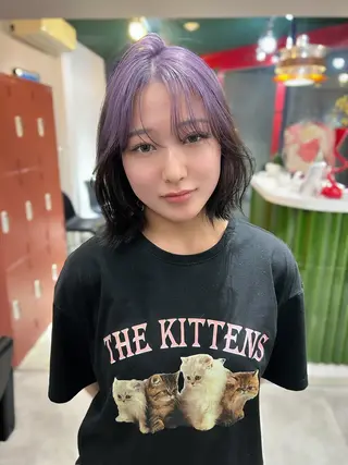 ミディアム カラー ハイトーン・デザイン HINOKIのヘアスタイル