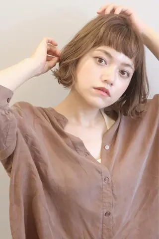 ミディアム カラー パーマ Elle✂︎ Riinaのヘアスタイル