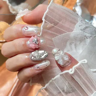 ネイル 23時まで❤︎韓国、 ワンホンネイルのネイルデザイン