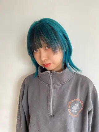 ミディアム カラー ハイトーン/レイヤー /ケアブリーチ石川治のヘアスタイル