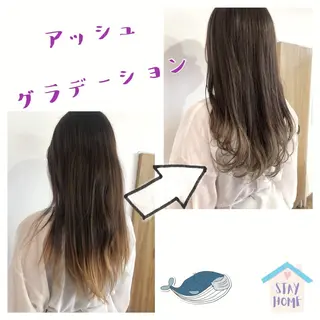 ロング カラー 伊藤 かなのヘアスタイル