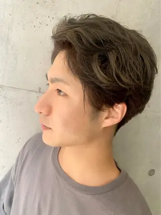 ショート カラー パーマ メンズ Ash 中岡ゆうたのヘアスタイル