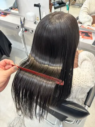 セミロング yoshino /ナチュラル縮毛のヘアスタイル