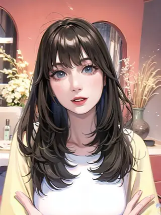 ロング カラー 山崎/ボブ縮毛矯正 レイヤー髪質改善のヘアスタイル