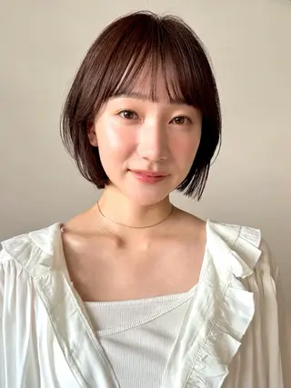 ショート カラー パーマ 🫧小顔×似合わせ× 透明感カラー🫧のヘアスタイル