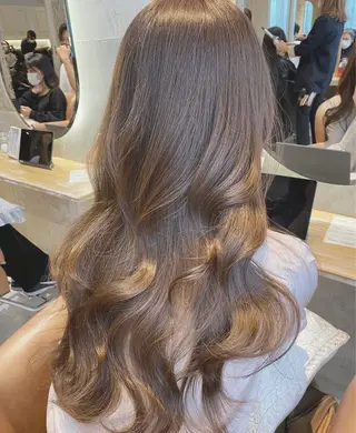 ロング カラー 顔周り\エクステ\ 透明感カラー\まりんのヘアスタイル