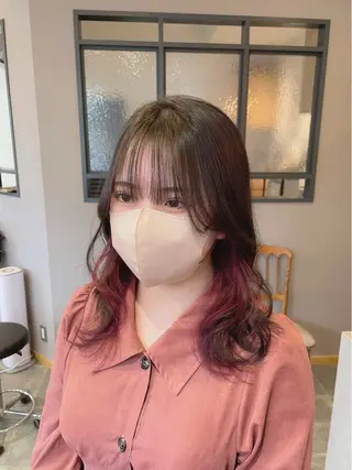 セミロング カラー 西村 れいのヘアスタイル