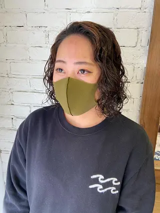 ミディアム パーマ sola方南町所属・原一真/ 外国人ショートヘアのヘアスタイル