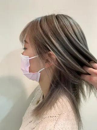 ミディアム カラー 店長/髪質改善/ ナチュラル/松若 優のヘアスタイル