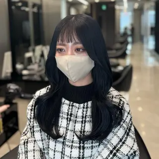 セミロング カラー HARUKI MINATO Japan SENDAI所属・🌈【透明感・韓国 ヘア】がっきー🌈のヘアスタイル