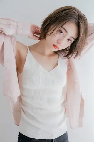 ショート レイヤー/韓国❣️ 美髪矯正/おばかんのヘアスタイル