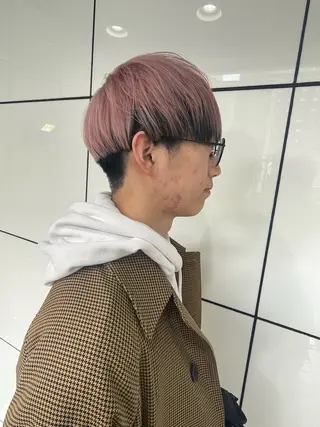 ショート メンズ ‪るか/‪透明感 カラー/アレンジのヘアスタイル