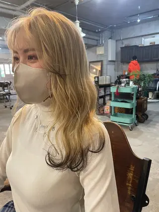 セミロング カラー 南堀江🌿パーマ Tetsu【テツ】のヘアスタイル