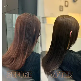 セミロング YASU🍎CUT 赤系カラー/ヘアケアのヘアスタイル