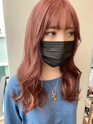 セミロング カラー 韓国ヘア顔周りカット 艶髪ベージュtamaのヘアスタイル