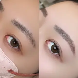 アイブロウ 💞ふんわり束感まつ 毛＆美眉🩰ミク💞のマツエク・マツパデザイン