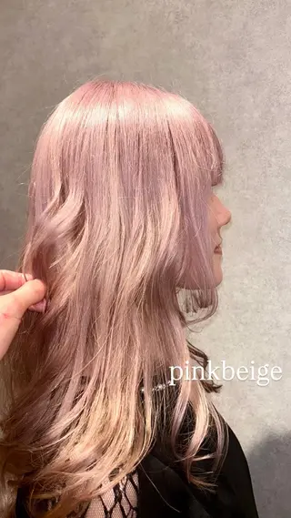 ロング ケアブリーチ/透明感 ピンクカラー/ふうとのヘアスタイル