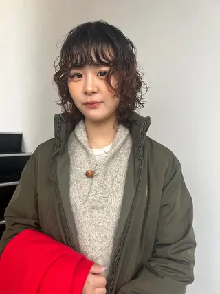 ミディアム パーマ レイヤーパーマ🪐 伽羅のヘアスタイル