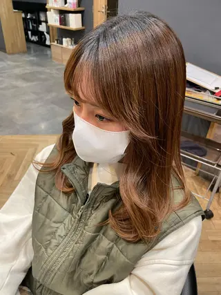 ロング 鎌取/透明感カラー /ボブ/顔まわりのヘアスタイル