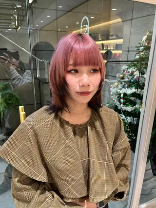 ミディアム カラー 🥇メンズパーマ /縮毛矯正/木村神心のヘアスタイル