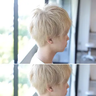 メンズ ハイトーン/レイヤー /ケアブリーチ石川治のヘアスタイル