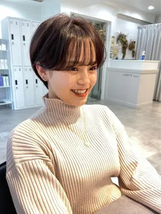 ショート カラー 山下夕月 ショート🫧ボブのヘアスタイル