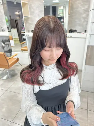セミロング カラー 🎀艶カラー🎀 よしいあまねのヘアスタイル
