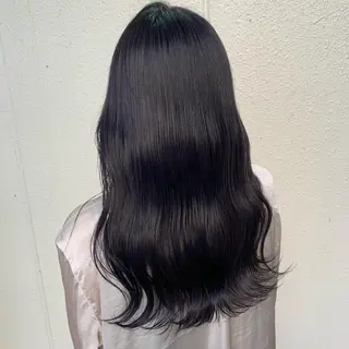 セミロング カラー 🫧オリーブ/赤み消 し/暗髪🫧野本麗奈のヘアスタイル