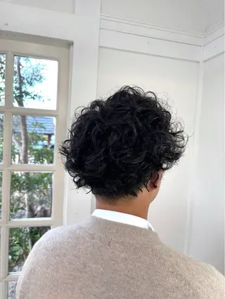 ショート パーマ メンズ 田中 悠之のヘアスタイル