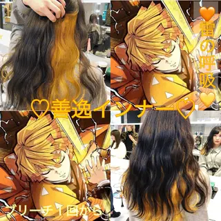 ミディアム カラー メンズ JuNブリーチに 縮毛矯正するプロのヘアスタイル