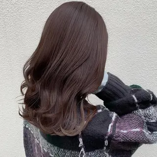 セミロング カラー ブリーチなし Wカラー🩷星野翔太のヘアスタイル