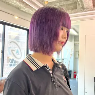ショート カラー パーマ ヘアアレンジ メンズ 🧨ブリーチー×ボブ レイヤー💎じゅえるのヘアスタイル