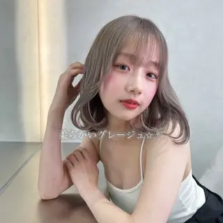 ミディアム ハイトーン特化🤍/ 韓国ボブ / ハルナのヘアスタイル