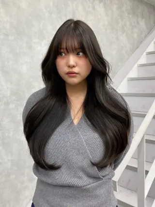 ロング カラー レイヤー/艶カラー /韓国ヘア/高松のヘアスタイル