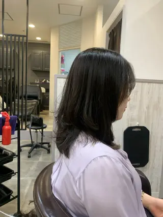 ミディアム レイヤー/ナチュラル 特化西宮北口/みなみのヘアスタイル
