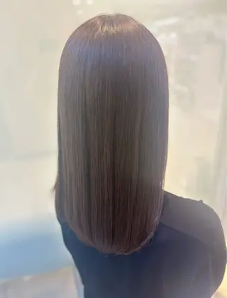 ミディアム カラー 艶質改善/縮毛矯正 ササキナツミのヘアスタイル