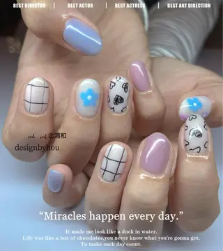 ミディアム ネイル 長さ出し専門 nynaのネイルデザイン