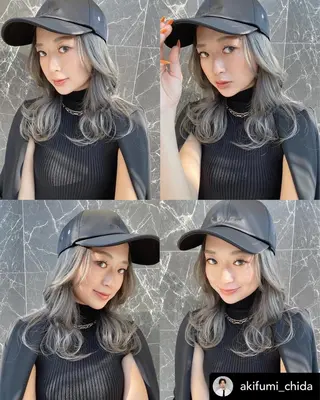 セミロング チダアキフミ Ash大森のヘアスタイル