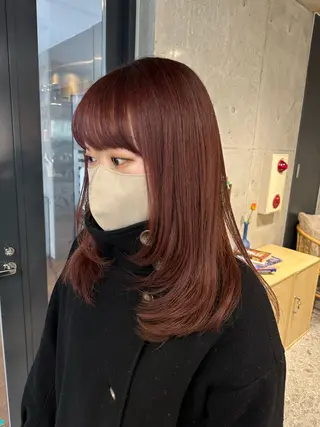 ミディアム ︎🤎W color MIYU‎🤎のヘアスタイル