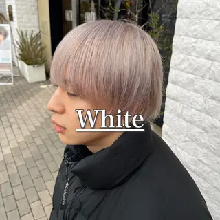 ショート カラー メンズ ブリーチ/暖色カラー 宮城陽日のヘアスタイル