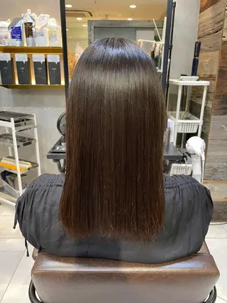 ミディアム rioカット縮毛 矯正♡韓国レイヤーのヘアスタイル