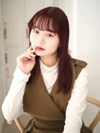 セミロング カラー 💖🌷越後 遥🌷💖のヘアスタイル