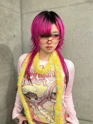 セミロング カラー レイヤーカットとハイ トーン/HIROKIのヘアスタイル