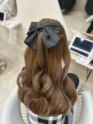 ロング カラー ヘアアレンジ 新宿/韓国ヘア 中明度カラー/かやのヘアスタイル