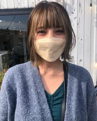 ミディアム カラー デザインカット🎨 ボブ🫟おざきのヘアスタイル