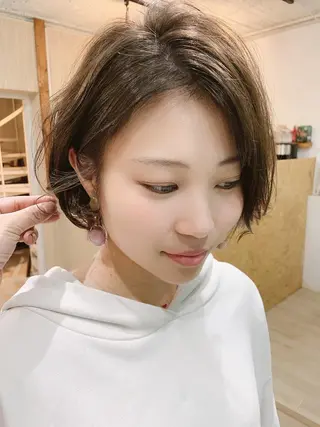 ミディアム カラー パーマ ヘアアレンジ nico  原宿所属・nico【代表】 市川　拓也のヘアスタイル